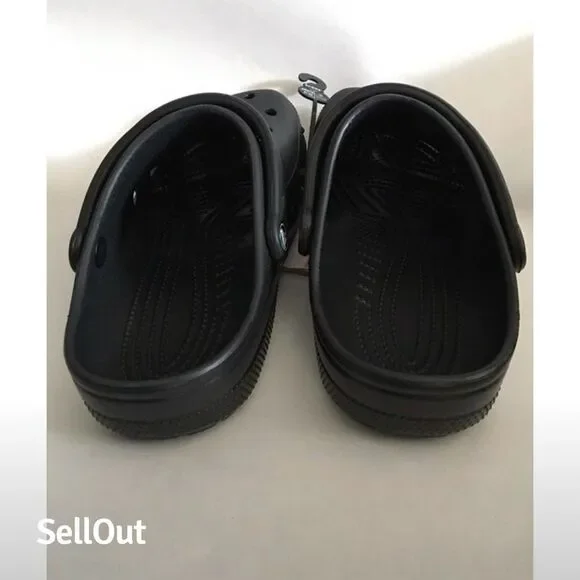 Crocs Unisex Adults's Classic Clogs Black Size W9/M7 Casual Slip-On Shoes - Picture 4 of 6